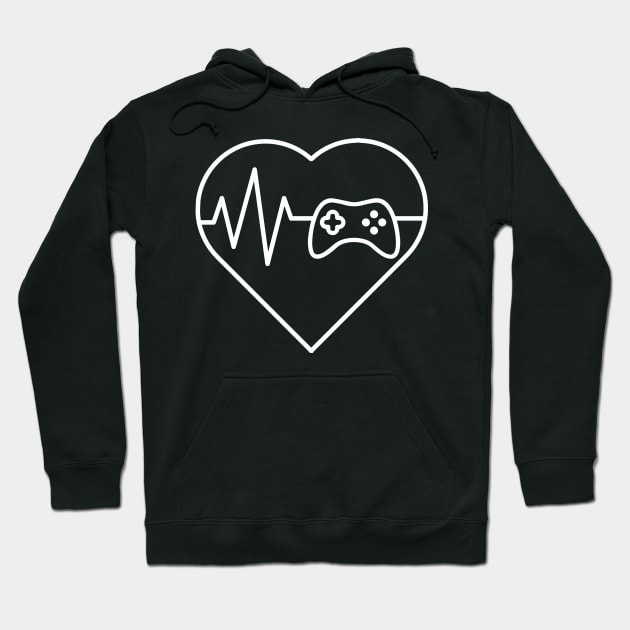 Heart Sign Gamer Lover Hoodie by BrightLightArts